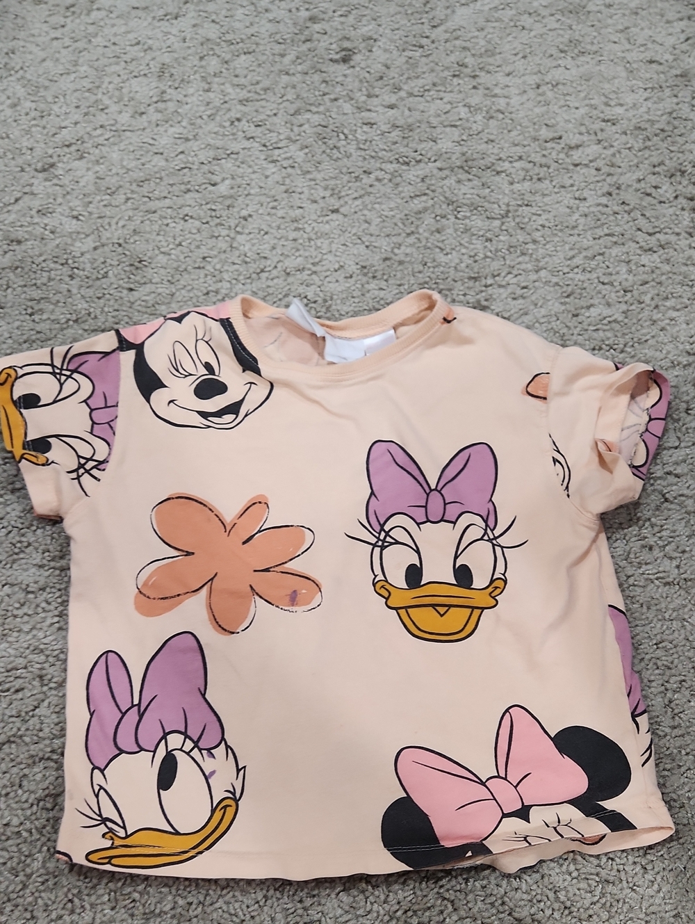 H&M Peach Daisy Duck & Minnie Graphic Short Sleeve Tee